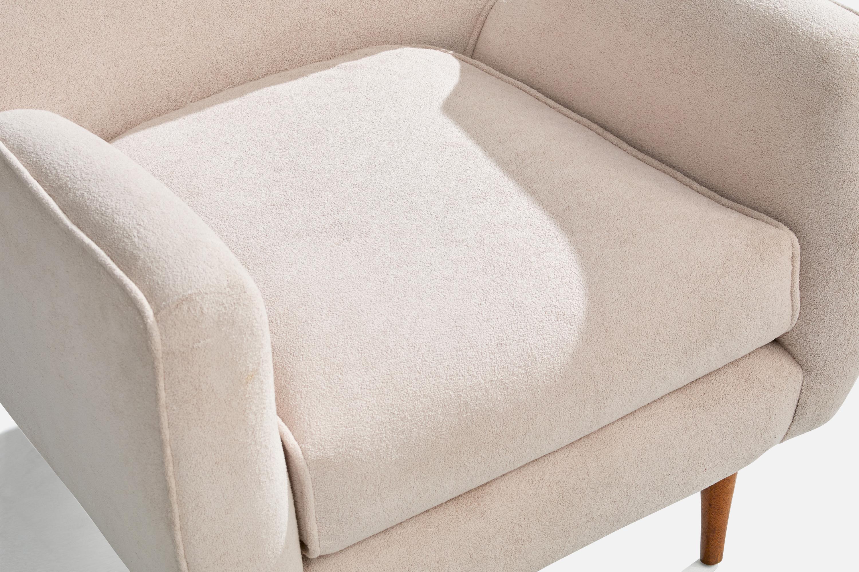 Móveis Teperman, Lounge Chair, Wood, Fabric, Brazil, 1950s For Sale 4