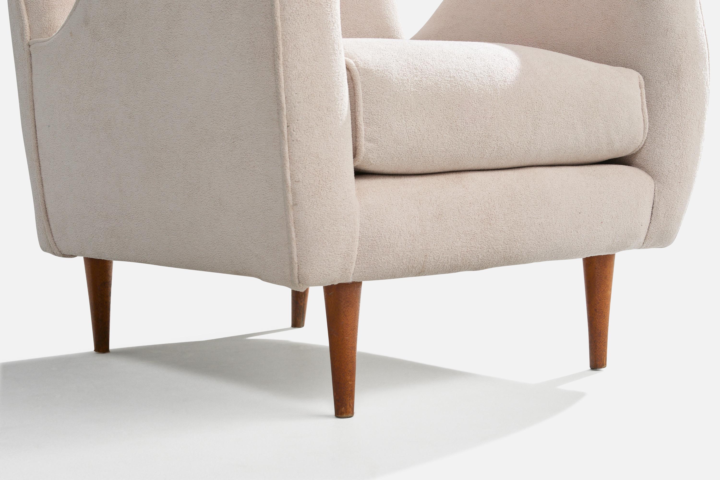Móveis Teperman, Lounge Chair, Wood, Fabric, Brazil, 1950s For Sale 5