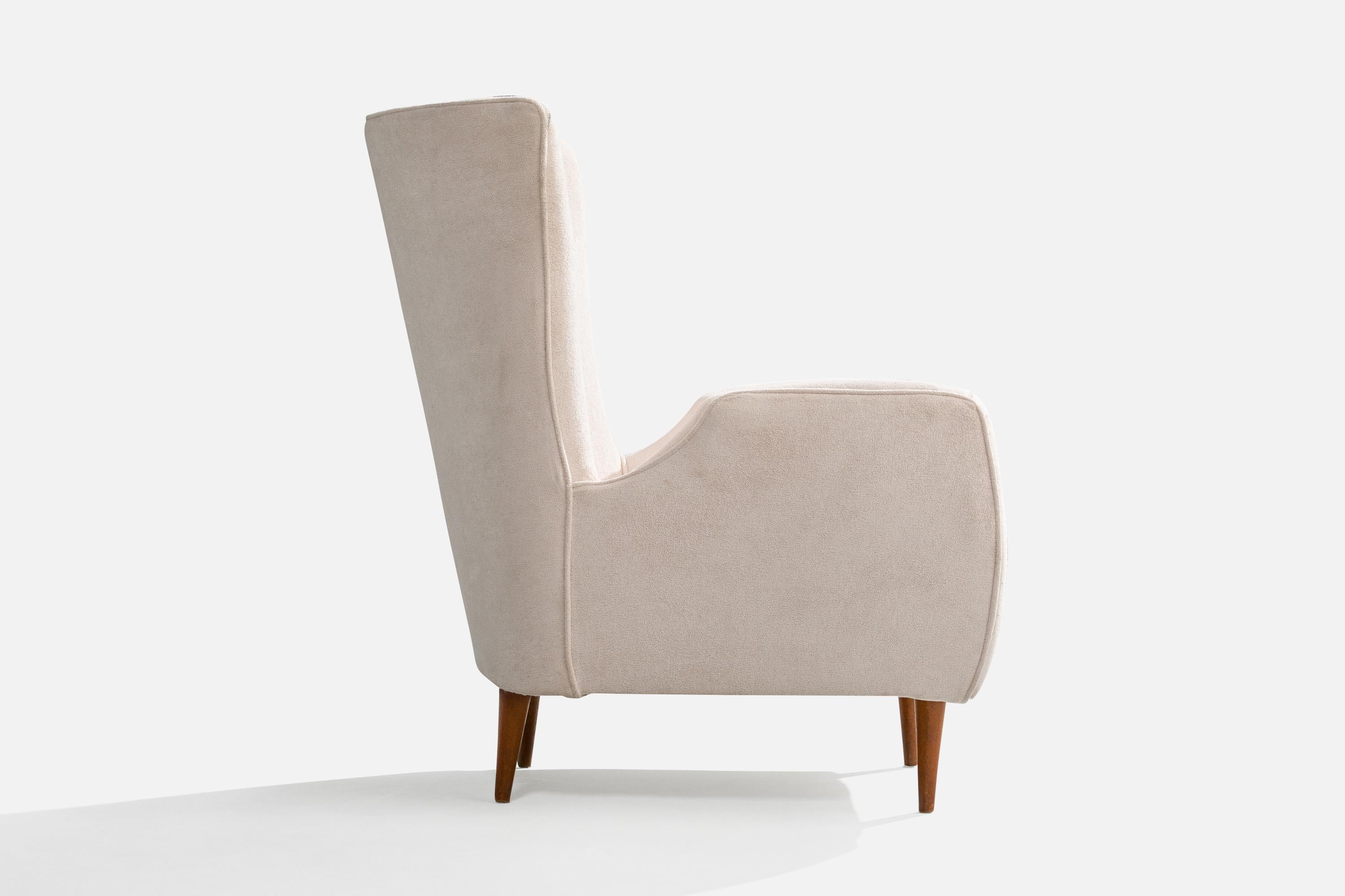Mid-20th Century Móveis Teperman, Lounge Chair, Wood, Fabric, Brazil, 1950s For Sale