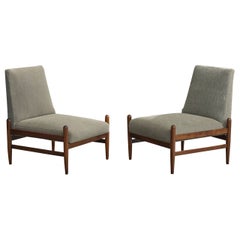 Móveis Teperman, chaises longues, Wood, tissu, Brésil, années 1960