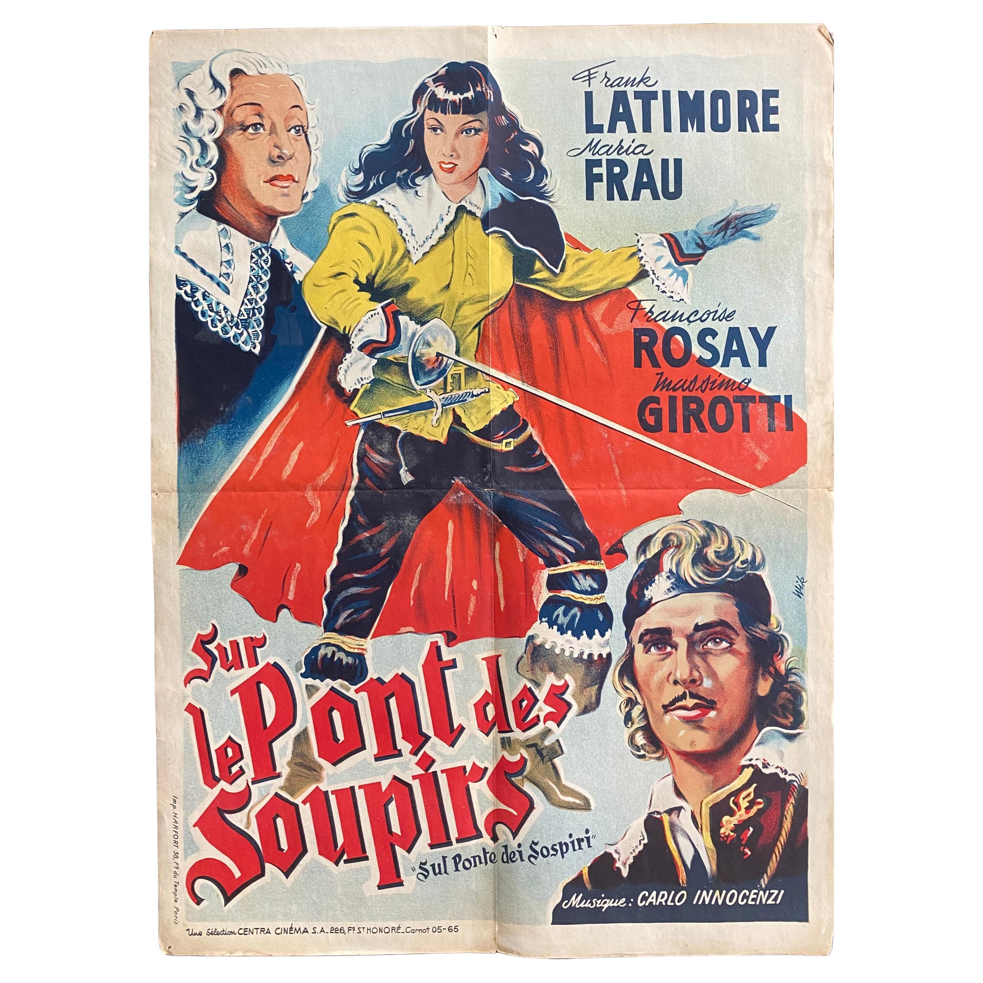 Movie poster for the 1953 Italian movie « Sul ponte dei sospiri »