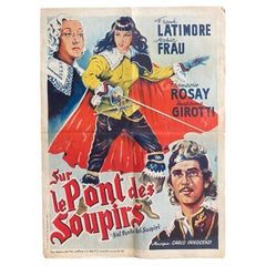 Vintage Movie poster for the 1953 Italian movie « Sul ponte dei sospiri »