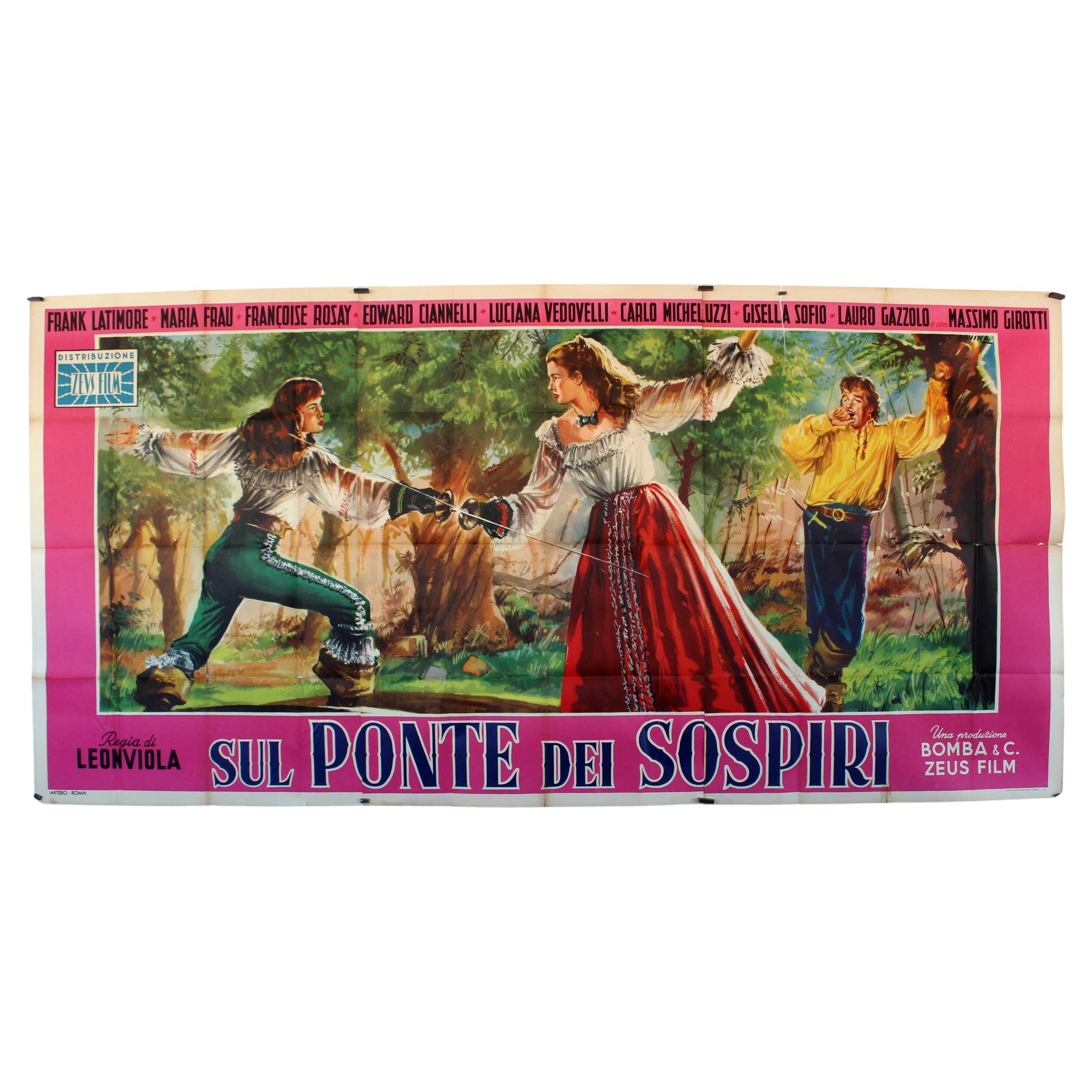 Movie Poster for the 1953 Italian Movie "Sul Ponte Dei Sospiri". For Sale