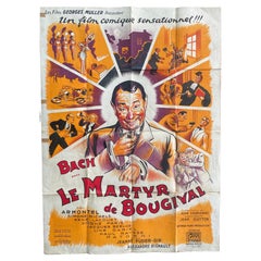 Vintage Movie Poster from the 1949 French Comedy/Drama movie “ Le Martyr de Bougival”.