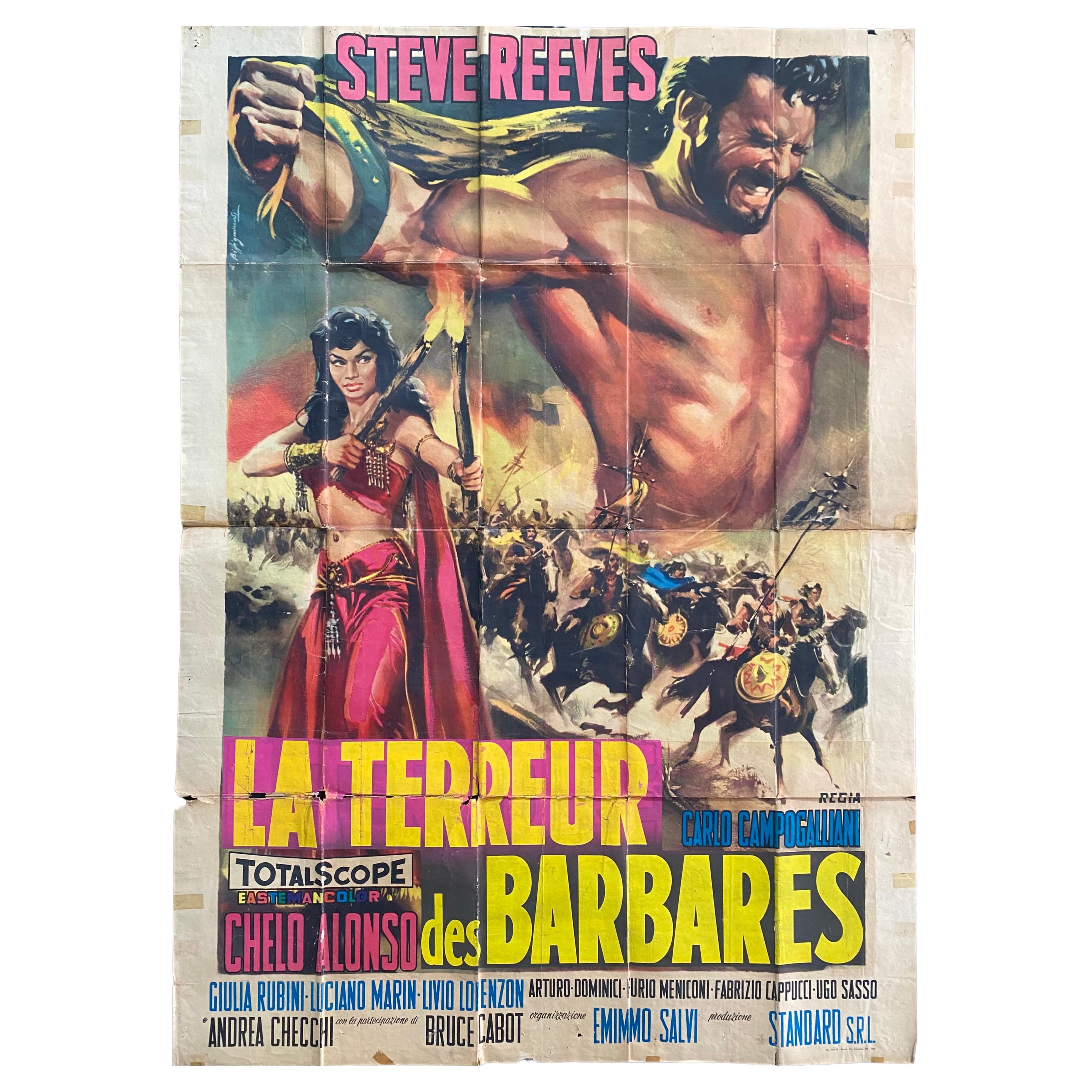 Movie Poster from the 1959 Italian Adventure movie “Il terrore dei barbari”.