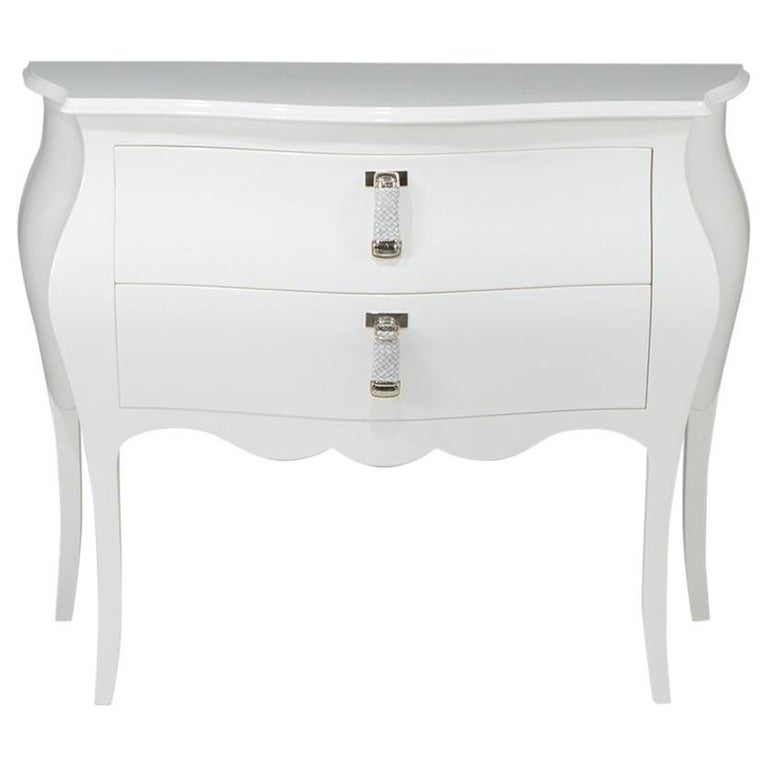 Movie Star Glamourous White Lacquer Commode by Fendi at 1stDibs