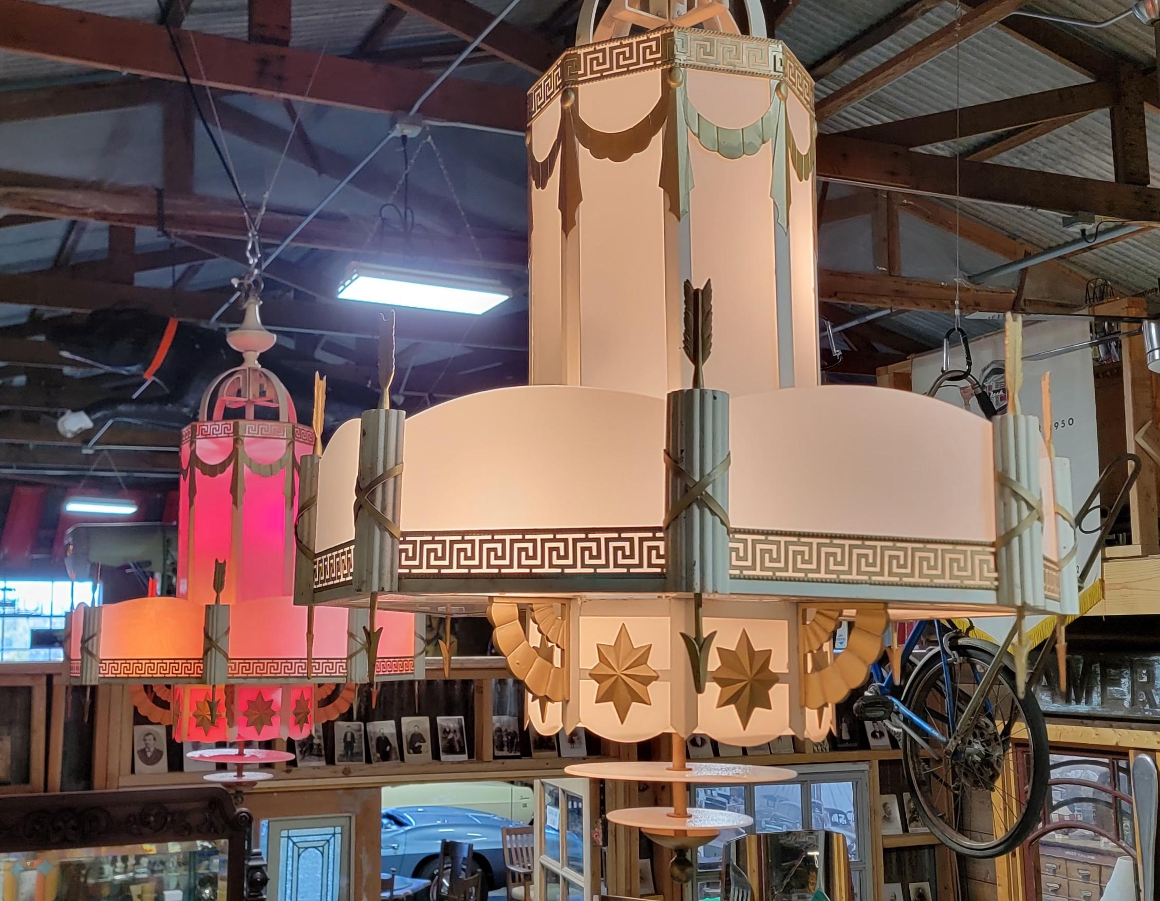 Movie Theater Chandelier 1930's For Sale 5
