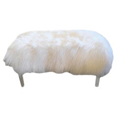 Moviestar Glam Mongolian Lamb and Lucite Bench