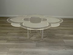 Filmstar Glamouröser Lucite Mid-Century Modern Camelia Couchtisch