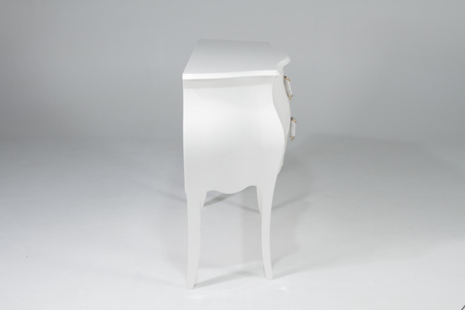 Wood Moviestar Glamourous White Lacquer Commode by Fendi
