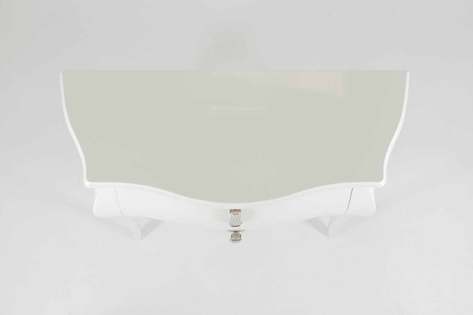 Movie Star Glamourous White Lacquer Commode by Fendi 5