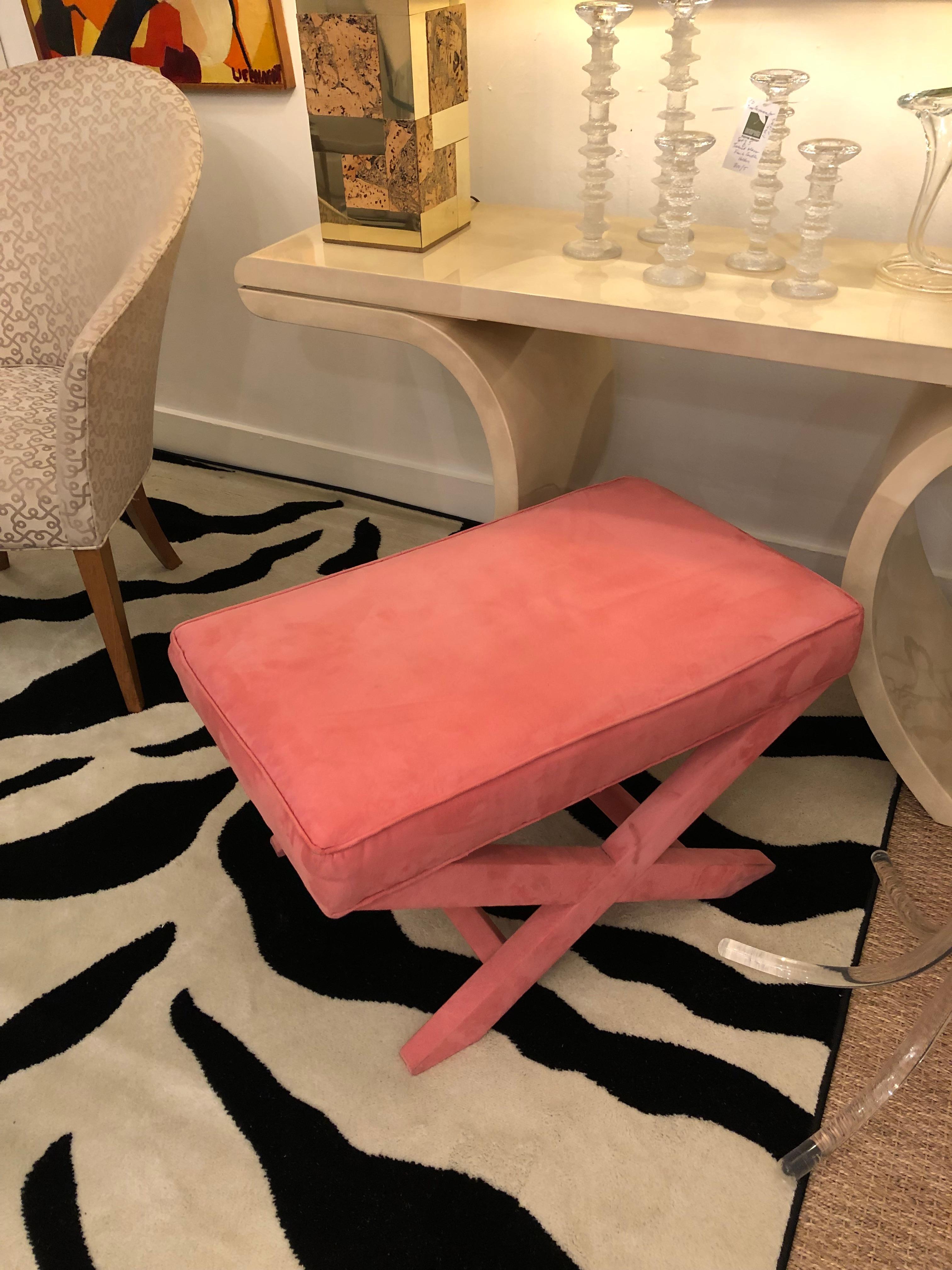 Moviestar Hot Pink Ultra Suede Billy Baldwin Inspired Benches 4