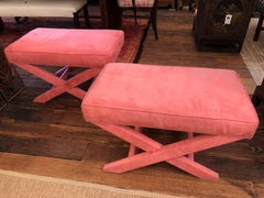 Moviestar Hot Pink Ultra Suede Billy Baldwin Inspired Benches