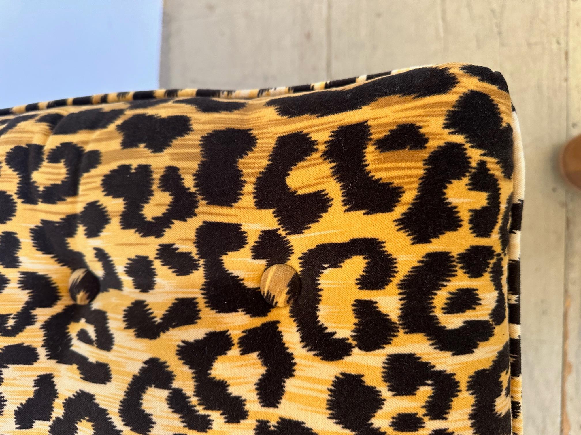 Moviestar Pair of Leopard Velvet Upholstered Benches 1