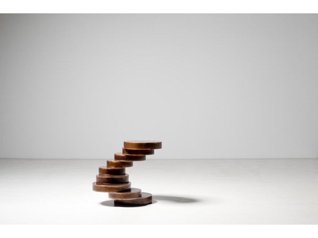 Movimento III Pedestal Table in Fondente Copper by Mauro Mori Studio In New Condition For Sale In New York, NY