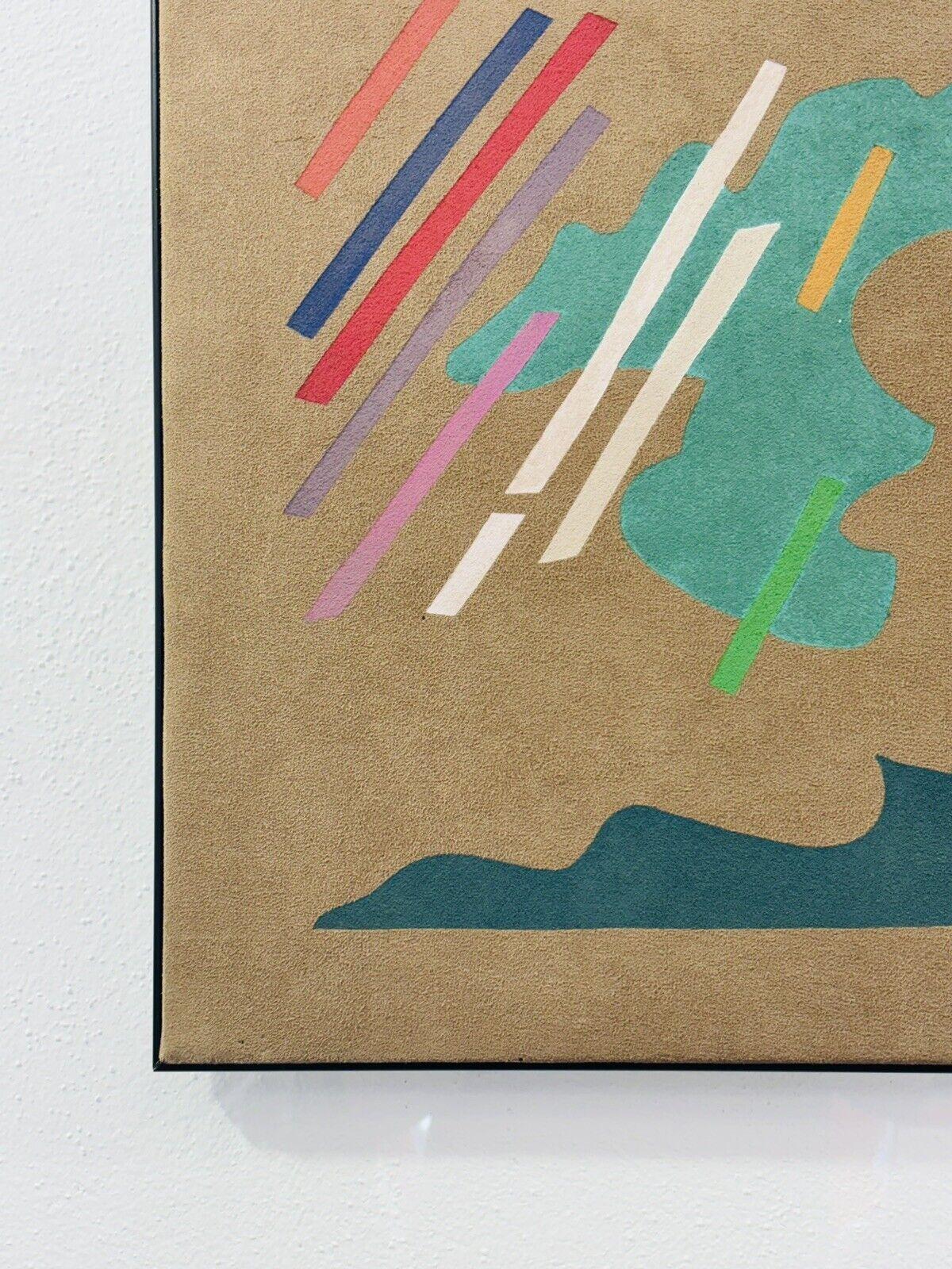 Fabric Motion Picture Opera Canvas In Alcantara & Plexiglass Abstract Art Design 1970's For Sale