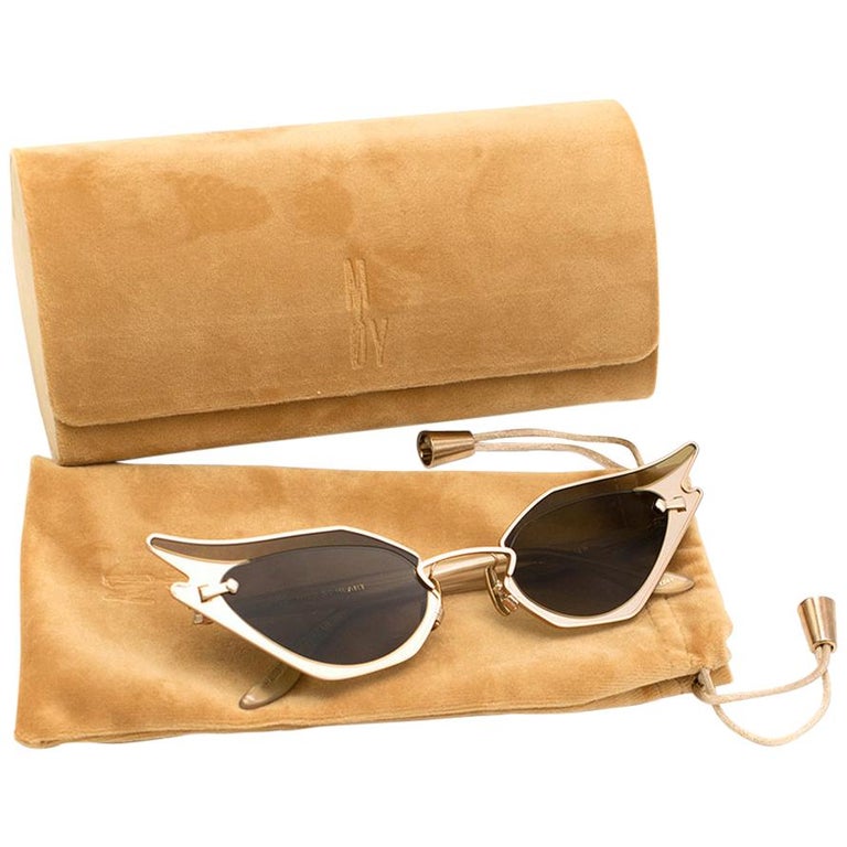 Moy Atelier Gold Tone Wild At Heart Sunglasses One size at 1stdibs