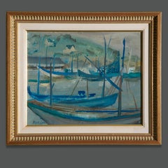 Modern French Painting Signed Marine Landscape