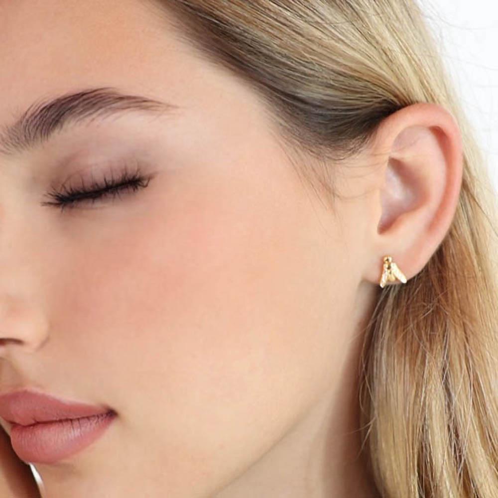 Brilliant Cut Moyen & Golden Fly with Demi Pavé Individual Earring