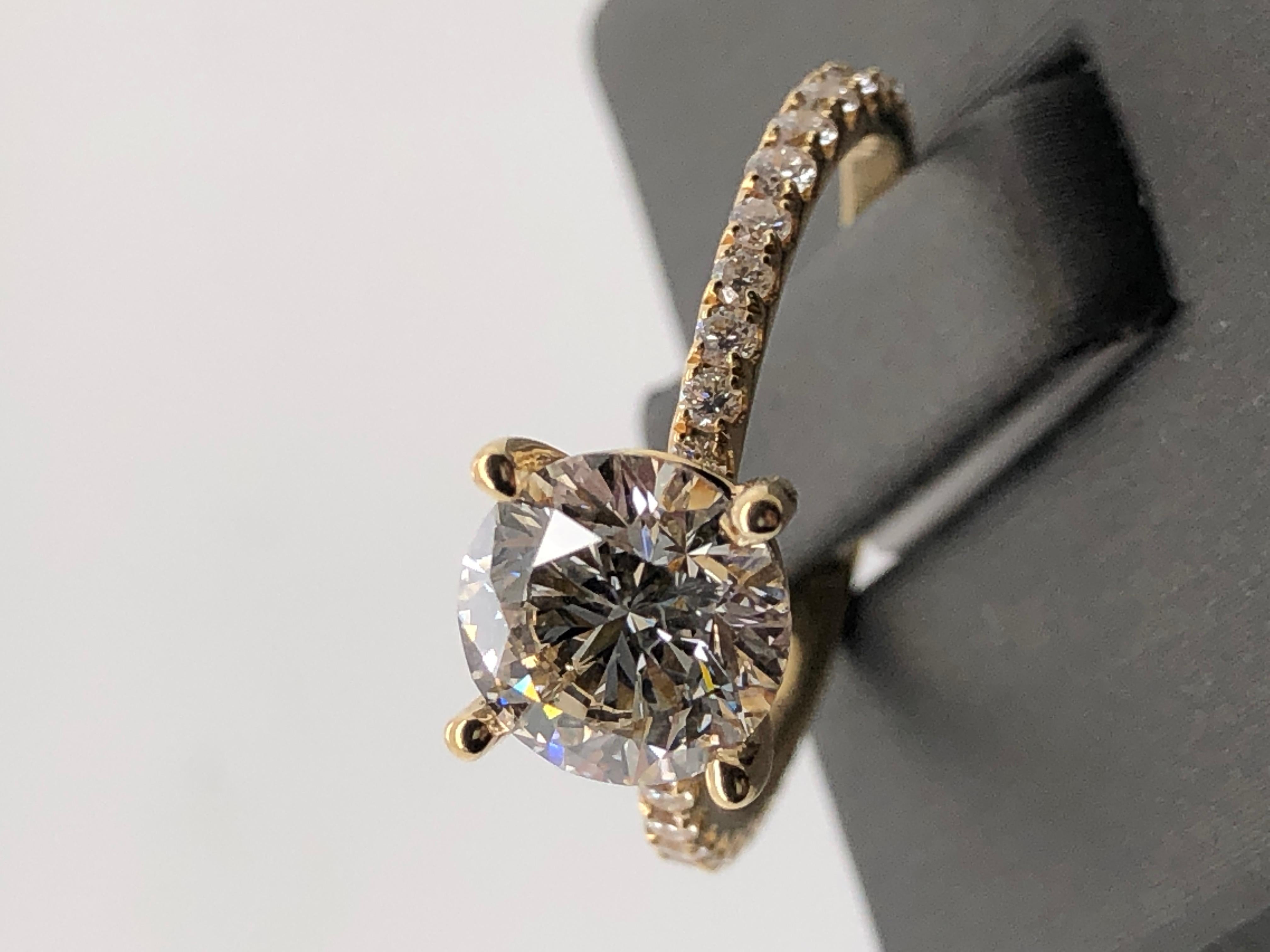 Moyer Collection Verlobungsring, 18 Karat Gelbgold 1,60 Karat runder Brillantschliff 3