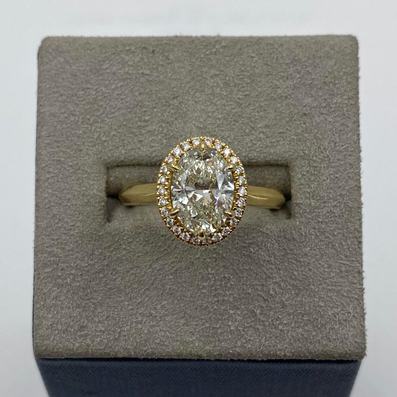 Moyer Collection 18K Yellow Gold 2.03ct Oval Halo Engagement Ring 2