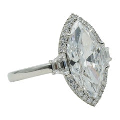 Moyer Collection 5.02ct Marquise Cut Diamond Engagement Ring in Platinum