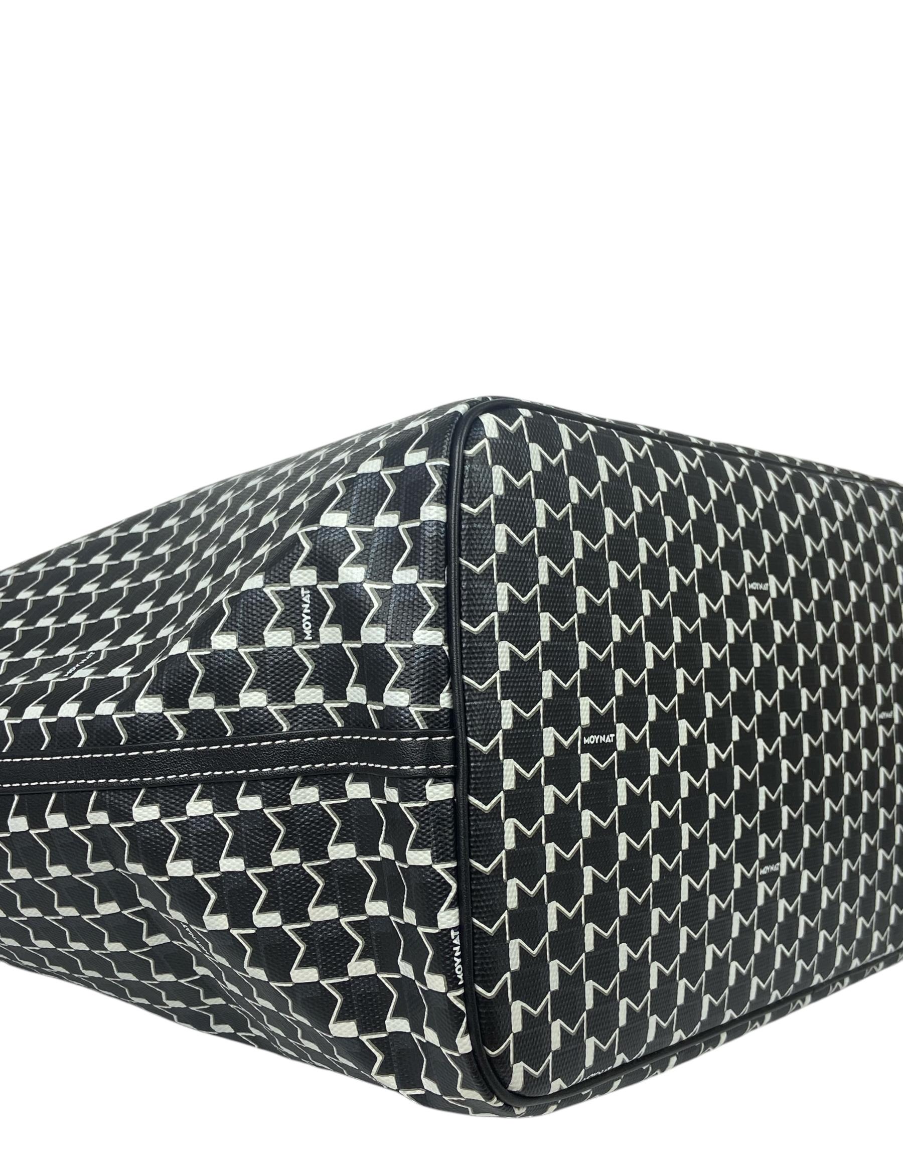 Moynat 2024 Black/White Canvas Monogram M GM Tote Bag w/ Insert 1