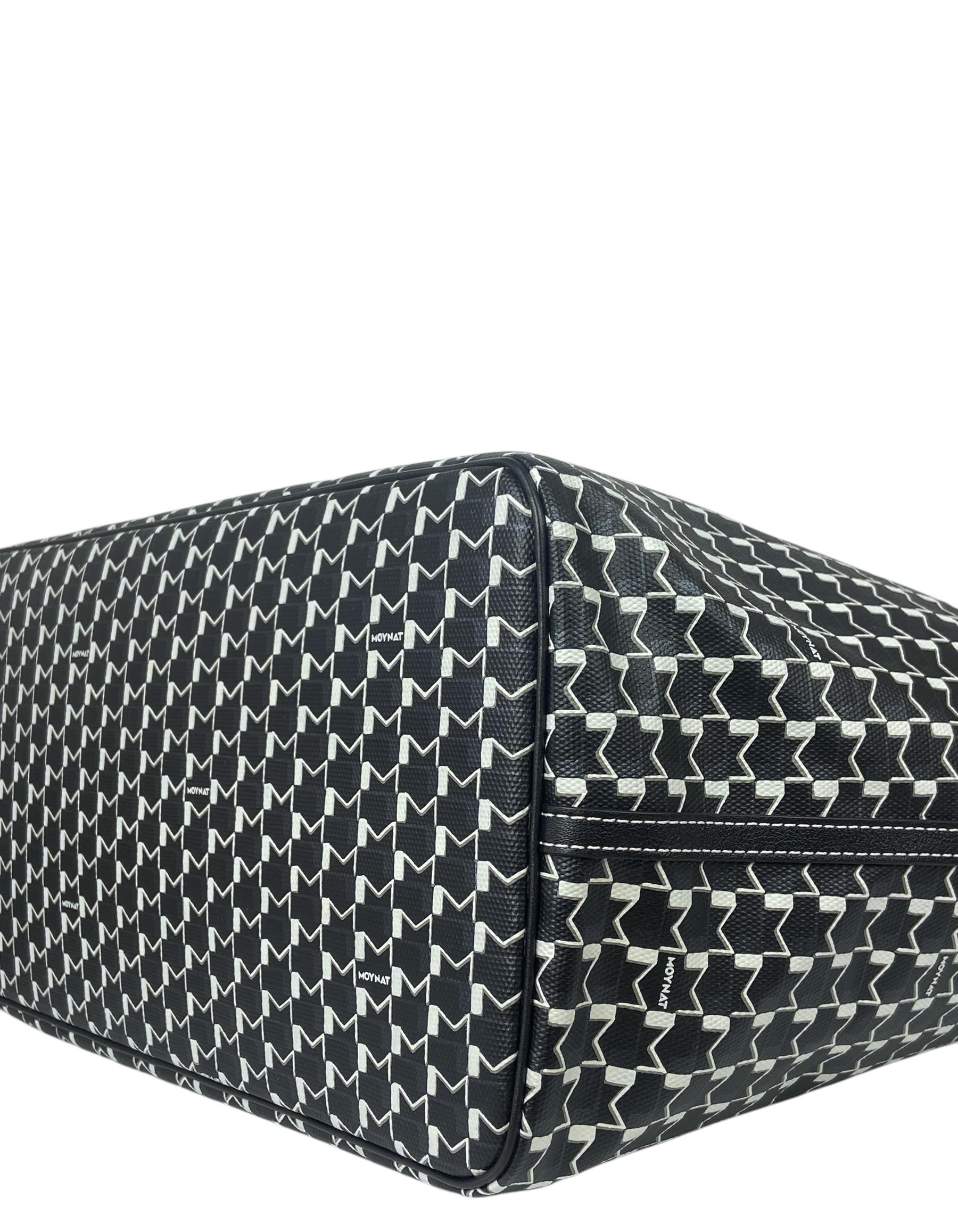 Moynat 2024 Black/White Canvas Monogram M GM Tote Bag w/ Insert 2
