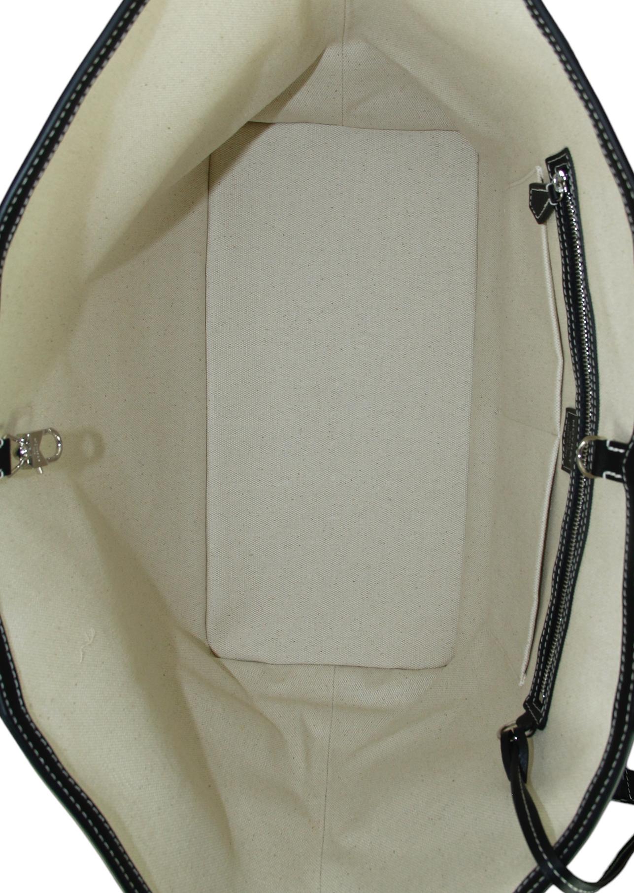 Moynat 2024 Black/White Canvas Monogram M GM Tote Bag w/ Insert 3