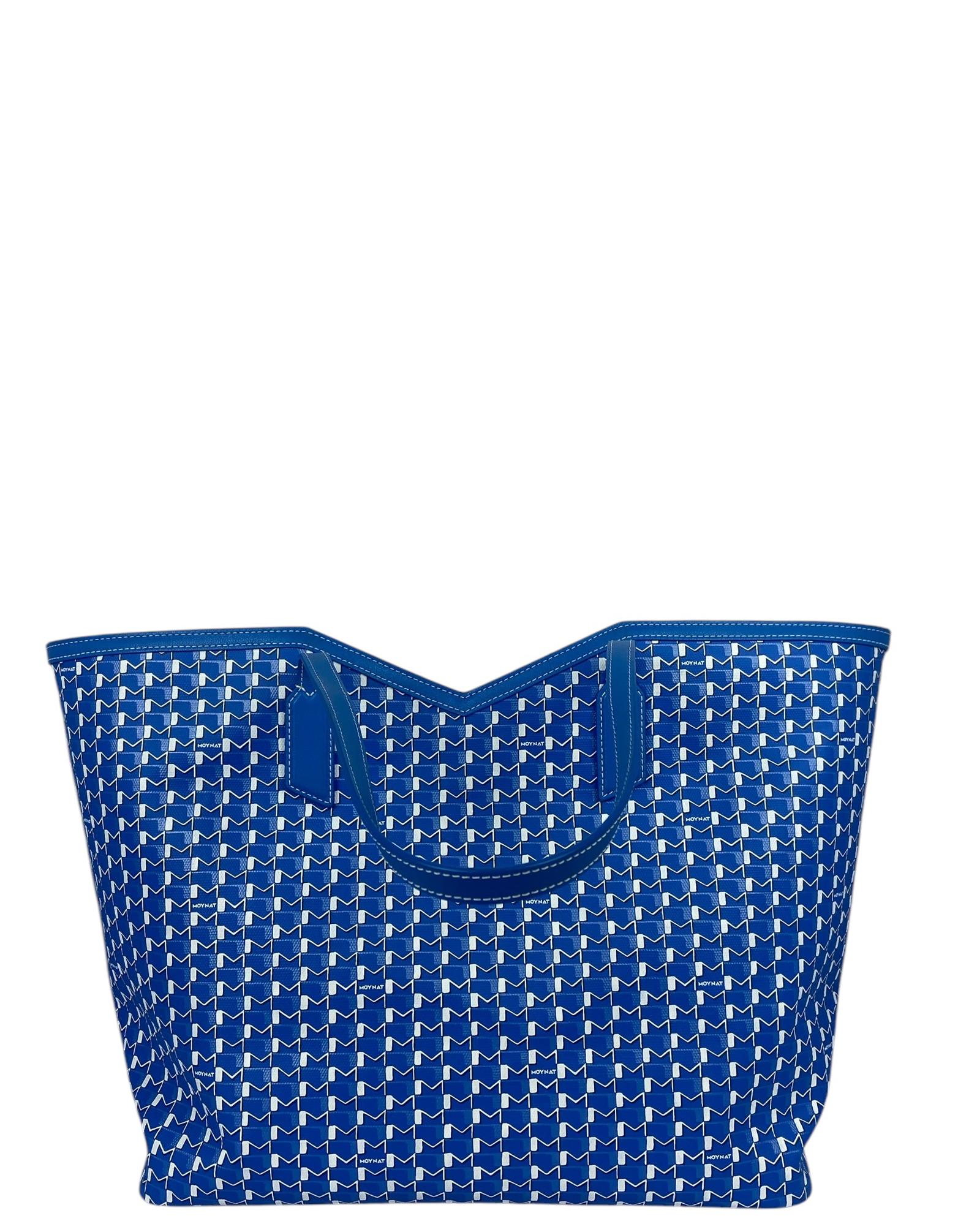 Moynat 2024 Blue/White Canvas Monogram M GM Tote Bag w/ Insert In New Condition In New York, NY