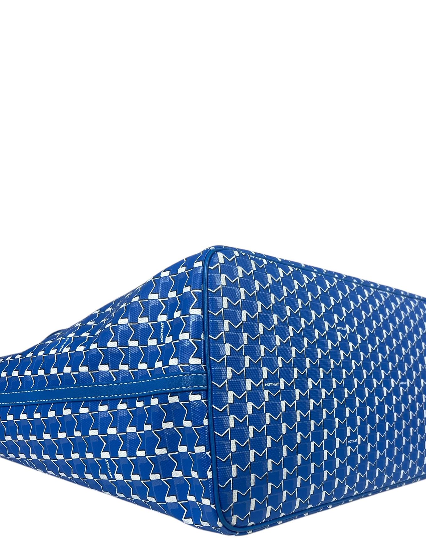 Moynat 2024 Blue/White Canvas Monogram M GM Tote Bag w/ Insert 1