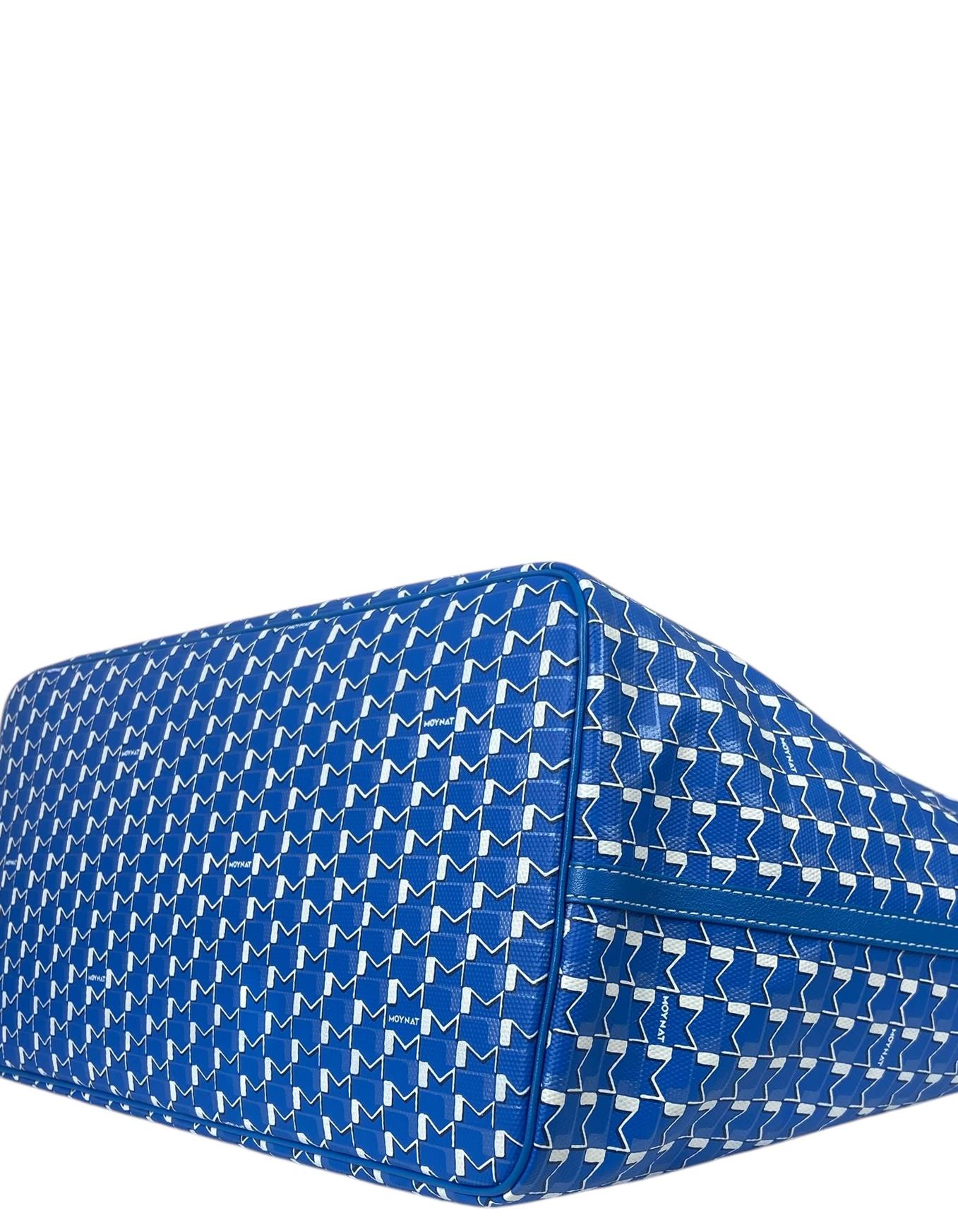 Moynat 2024 Blue/White Canvas Monogram M GM Tote Bag w/ Insert 2