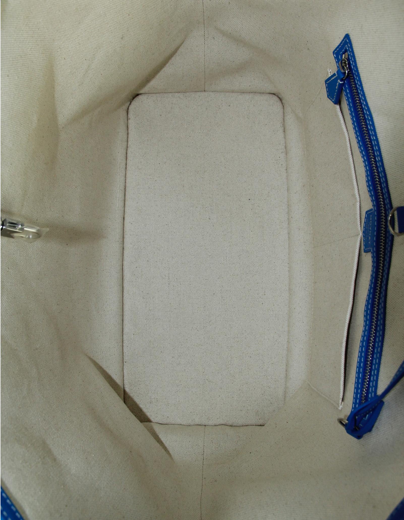 Moynat 2024 Blue/White Canvas Monogram M GM Tote Bag w/ Insert 3