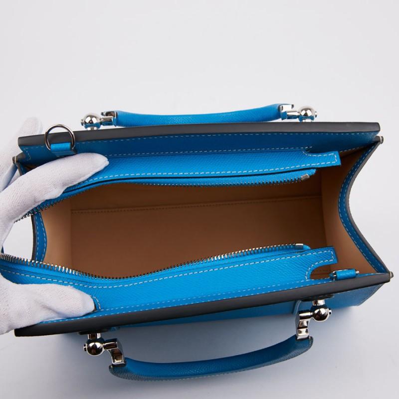 Moynat Bag Ballerina Blue Calfskin Leather 2