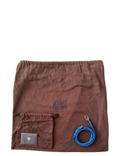 Moynat Blue/White Canvas M Hobo Bag w/ Extra Strap