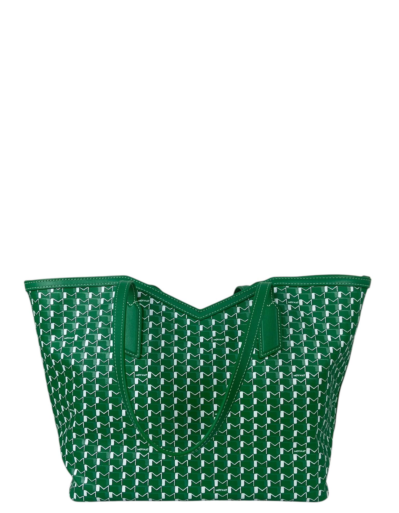 Moynat Green/White Monogram Canvas M GM Tote Bag w/ Insert In New Condition In New York, NY