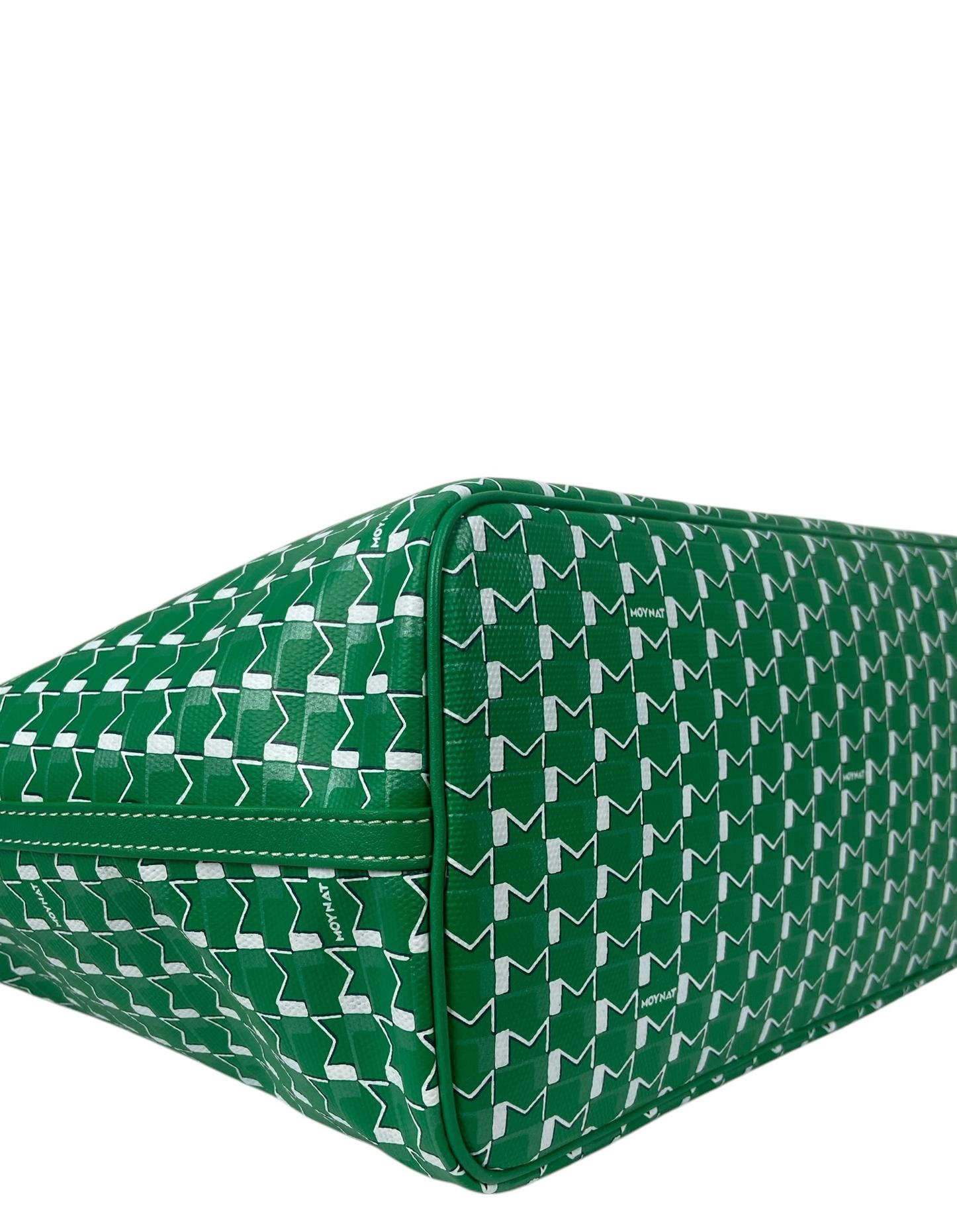 Moynat Green/White Monogram Canvas M GM Tote Bag w/ Insert 1