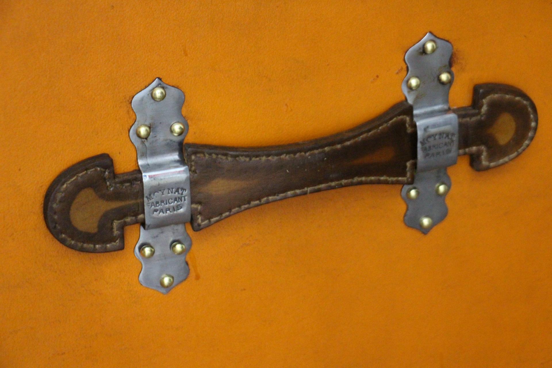 Moynat Orange Trunk, Moynat Steamer Trunk, Moynat Hat Trunk, Moynat Luggage 4