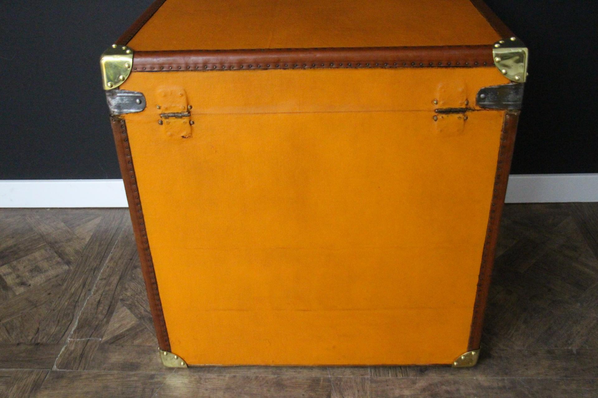 Moynat Orange Trunk, Moynat Steamer Trunk, Moynat Hat Trunk, Moynat Luggage 6
