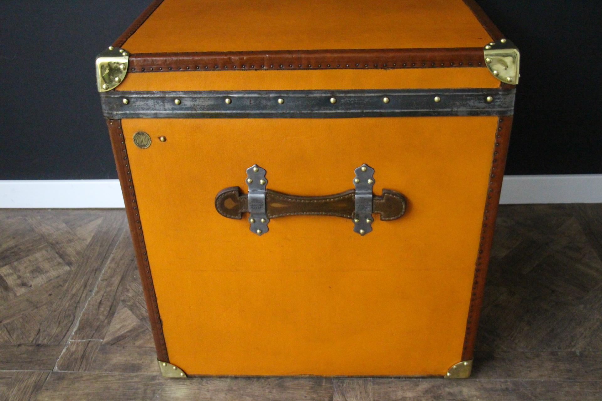 Moynat Orange Trunk, Moynat Steamer Trunk, Moynat Hat Trunk, Moynat Luggage 7