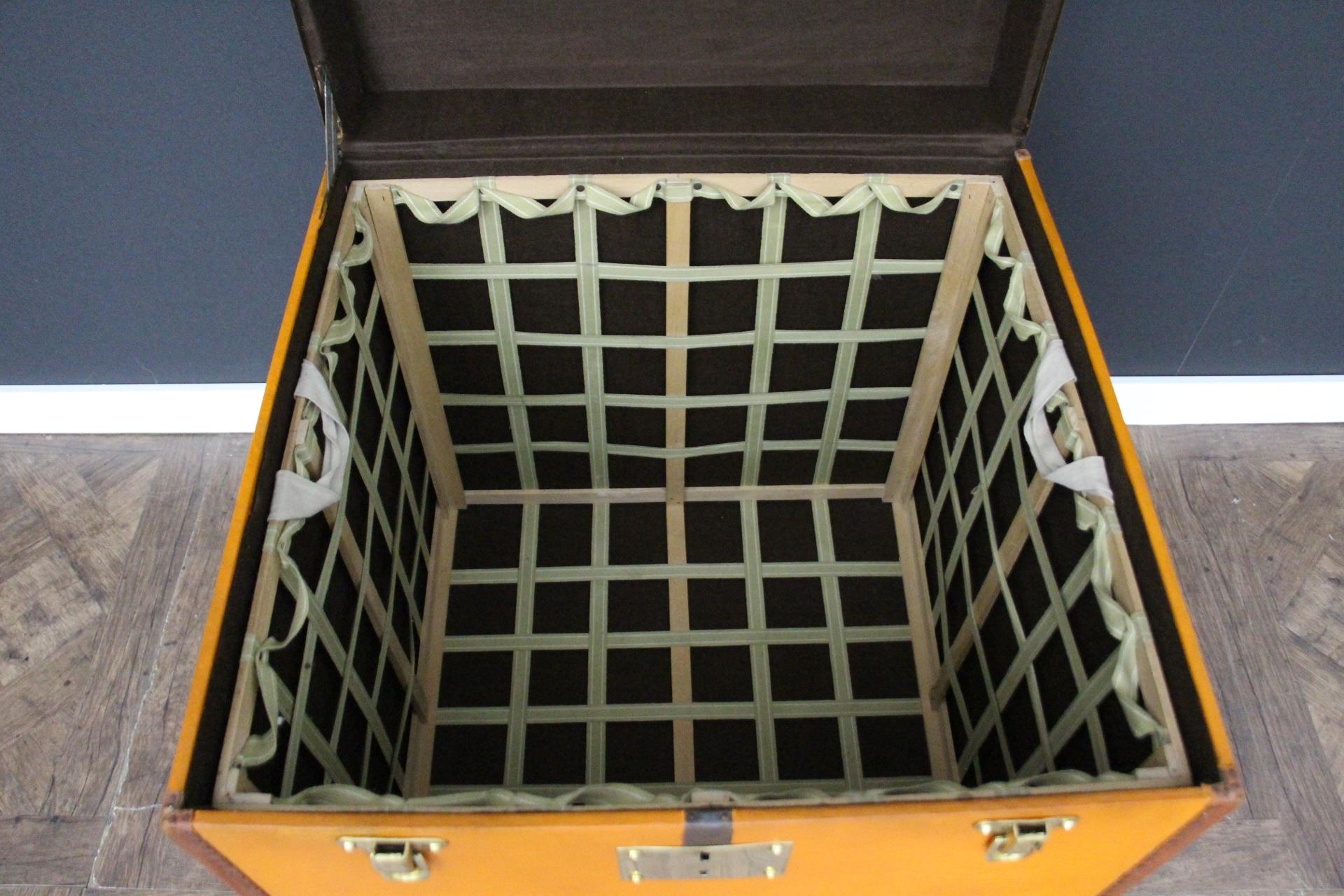 Moynat Orange Trunk, Moynat Steamer Trunk, Moynat Hat Trunk, Moynat Luggage 12