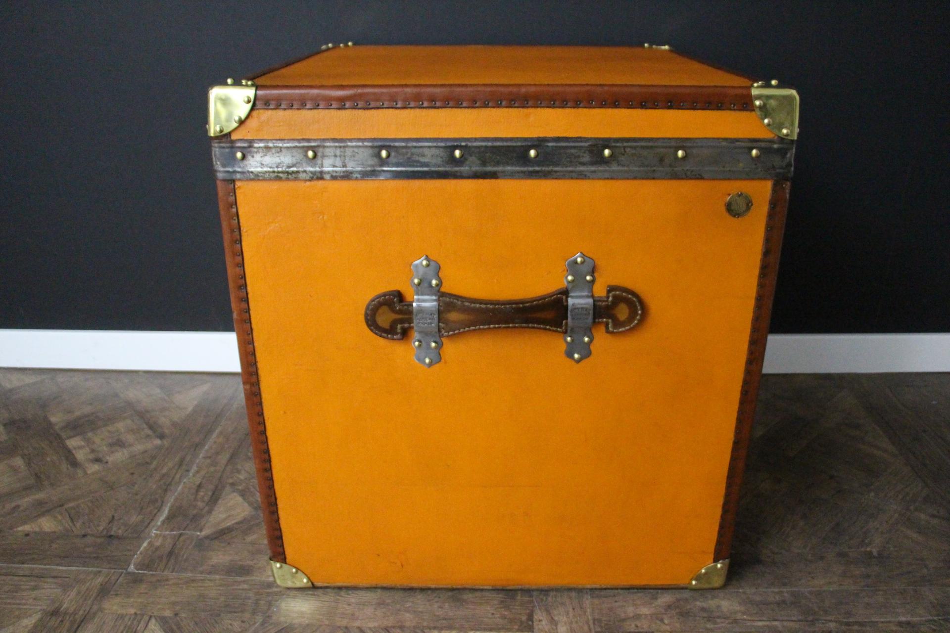 Moynat Orange Trunk, Moynat Steamer Trunk, Moynat Hat Trunk, Moynat Luggage 3
