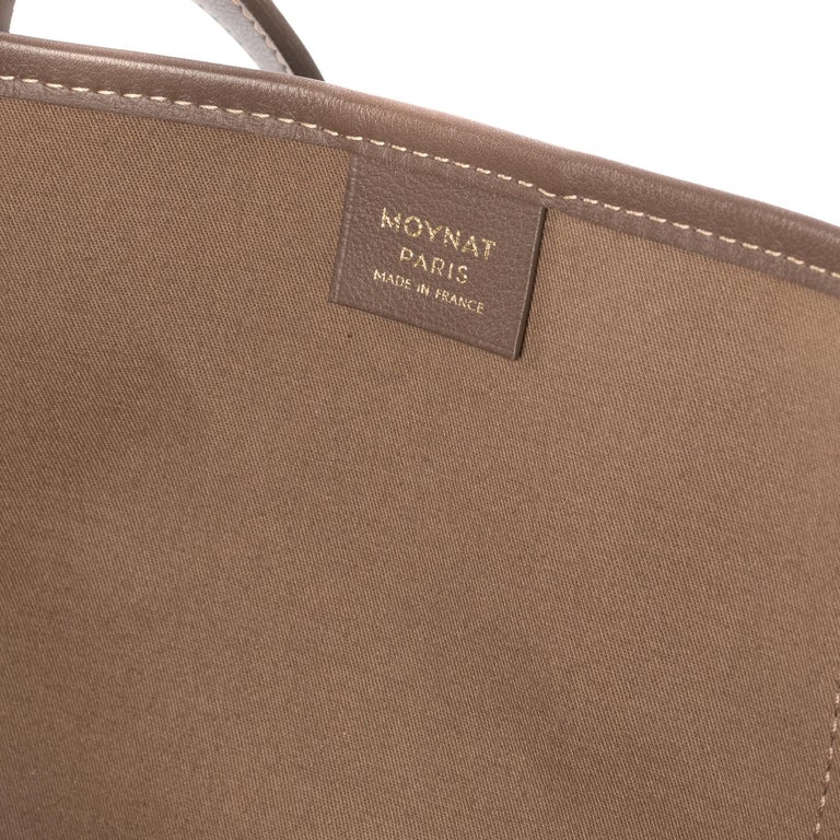 Moynat Paris Tote bag in monogram canvas and grey leather , brand