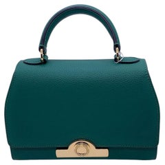 Moynat Rejane BB Emerald Green Taurillon Grained Leather Gold Hardware Crossbody