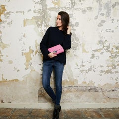 MOYNAT Réjane Clutch, Opera Model in Pink Leather