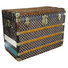 Coffre à chaussures Moynat, Coffre Moynat, Coffre à vapeur Moynat 77 cm, Checkers Moynat