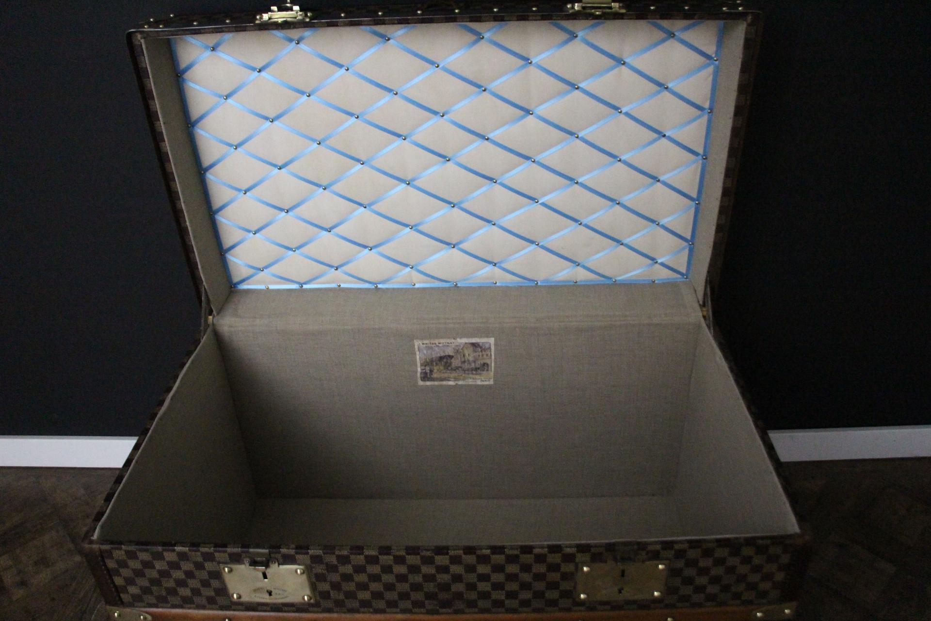 Moynat Trunk, Moynat Steamer Trunk, 100 cm Moynat Courrier Trunk, Moynat Luggage For Sale 7