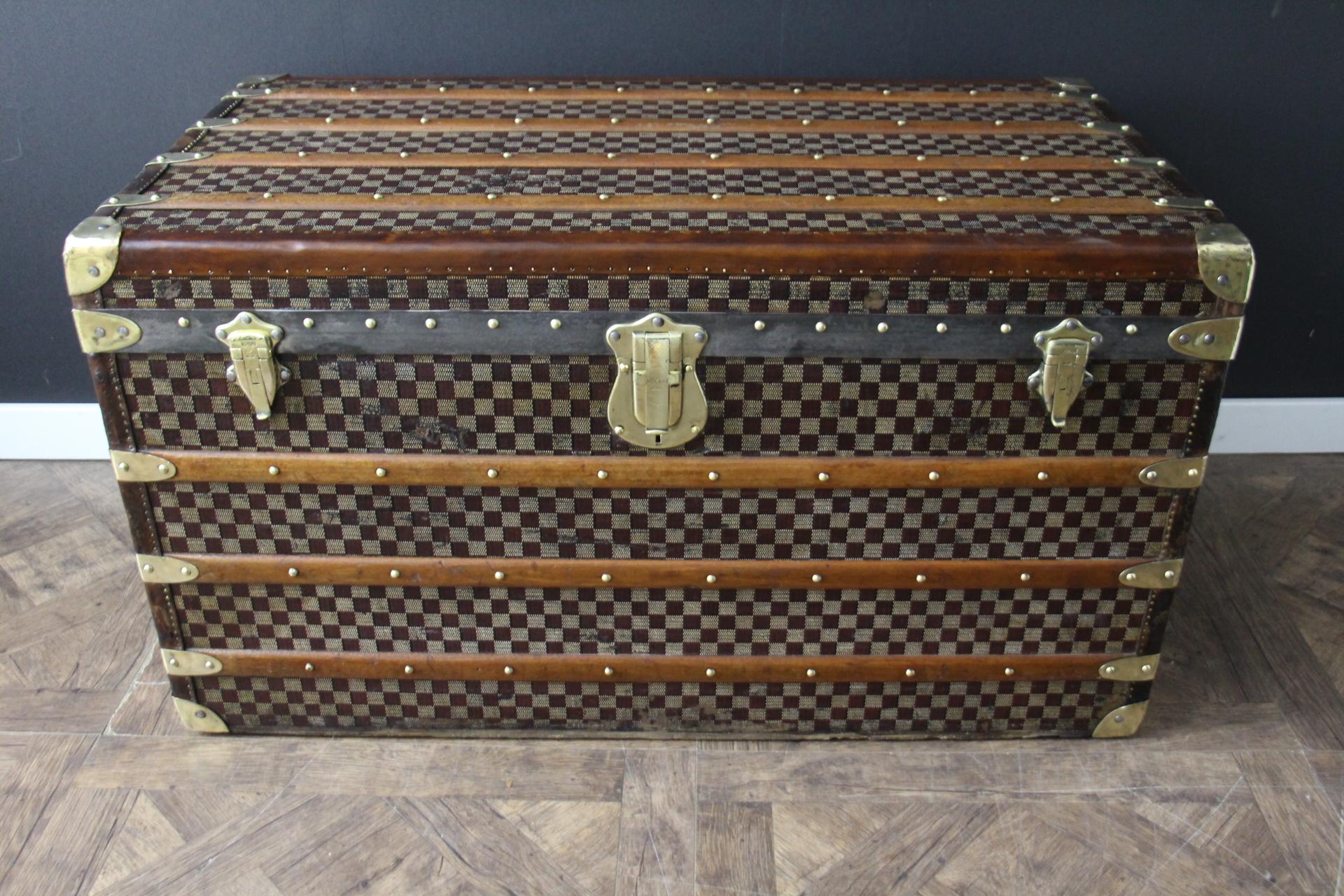 Moynat Trunk, Moynat Steamer Trunk, Moynat Courrier Trunk, Moynat Luggage In Good Condition In Saint-Ouen, FR