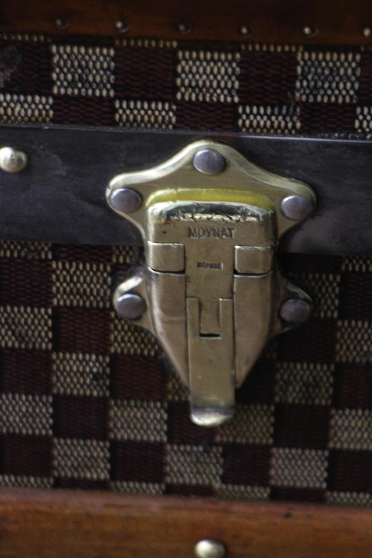 Brass Moynat Trunk, Moynat Steamer Trunk, Moynat Courrier Trunk, Moynat Luggage