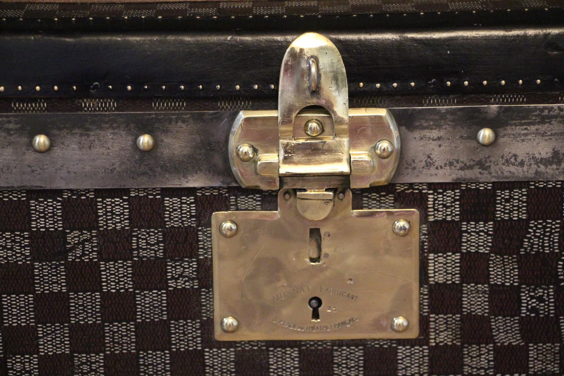 Moynat Trunk with Checkers Pattern, Moynat Steamer Trunk, Moynat Trunk 4